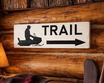 Snowmobile Trail Sign Wood