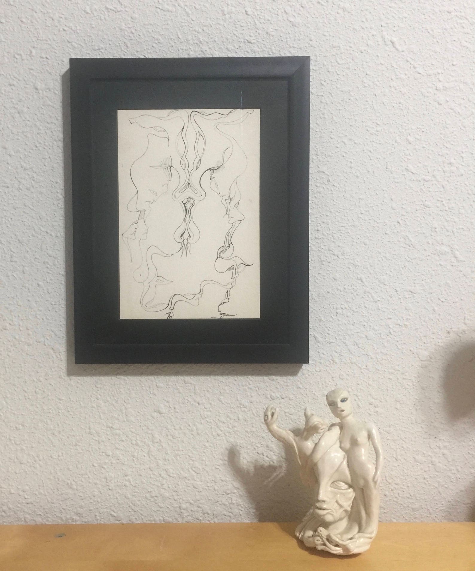 Ink Paper Art Wall Art Wall Decor Nude Drawing Original Art Nude Line