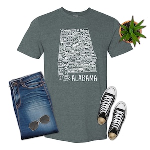 Alabama State Lizenzschild County Map T-Shirt T-Shirt, Unisex Grafik-T-Shirt