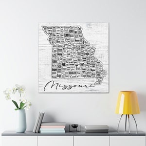 Missouri State County Map Home Decor Toile enveloppée
