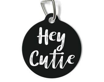 Hey Cutie Freche Haustiermarke, Lustige doppelseitige Plakette
