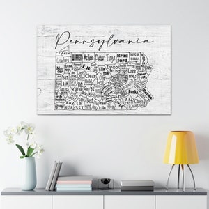 Toile enveloppée de décor à la maison de carte de comté d'état de la Pennsylvanie