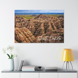 Toile enveloppée dans l'état de l'ouest des Badlands du Dakota du Sud