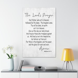 The Lord&#39;s Prayer Faith Christian Home Decor Wrapped Canvas