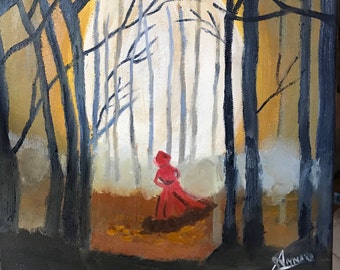 Orignial Oil Red in the wood Painting