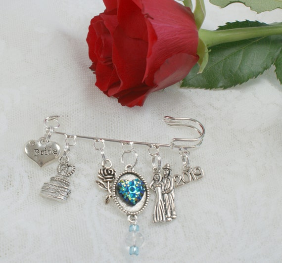 Something Blue Bride Charm Pin Chimney Sweep Wedding Gift Hen Party Keepsake
