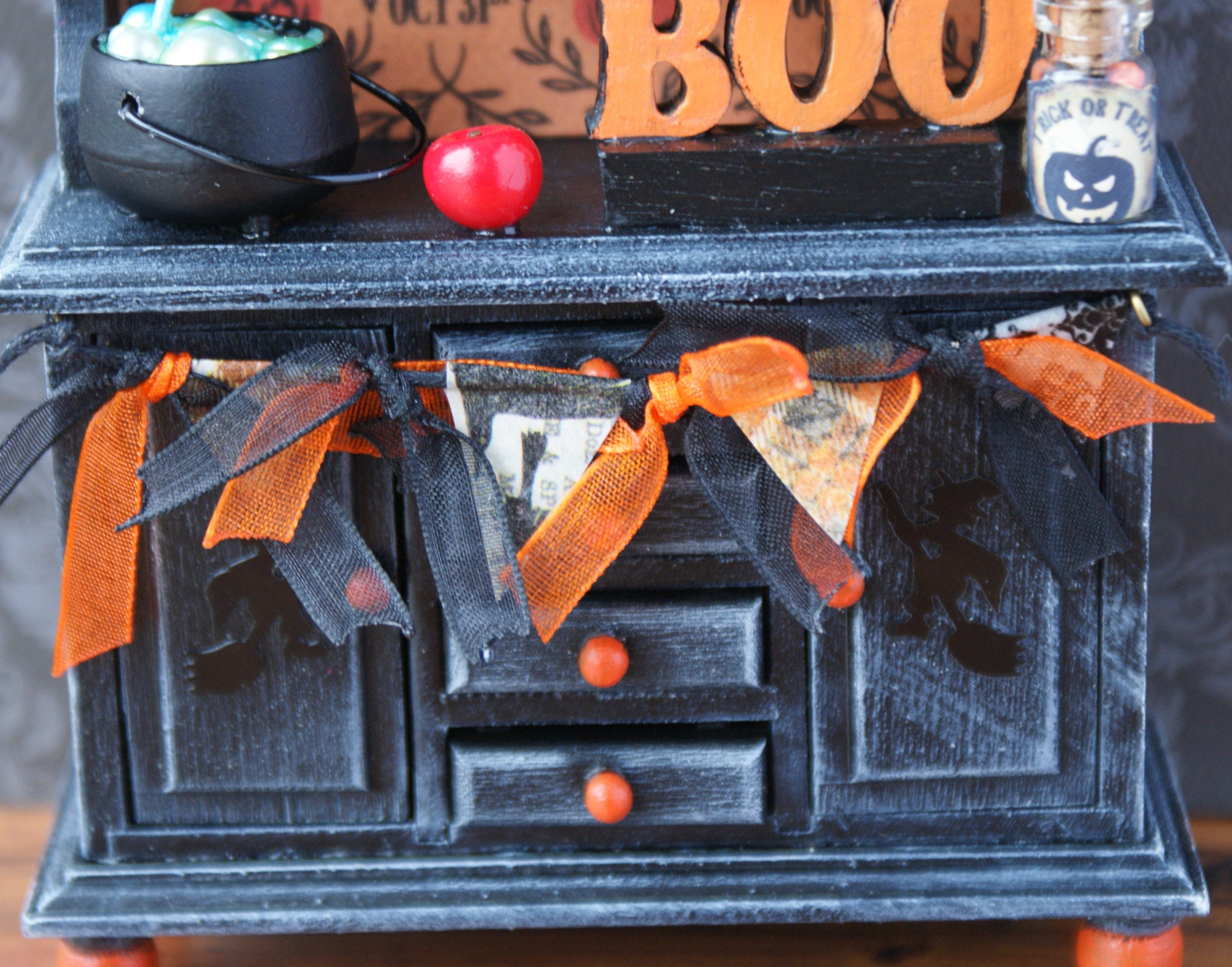 Halloween Dolls House Dresser Spooky Cupboard Witches 12th Etsy