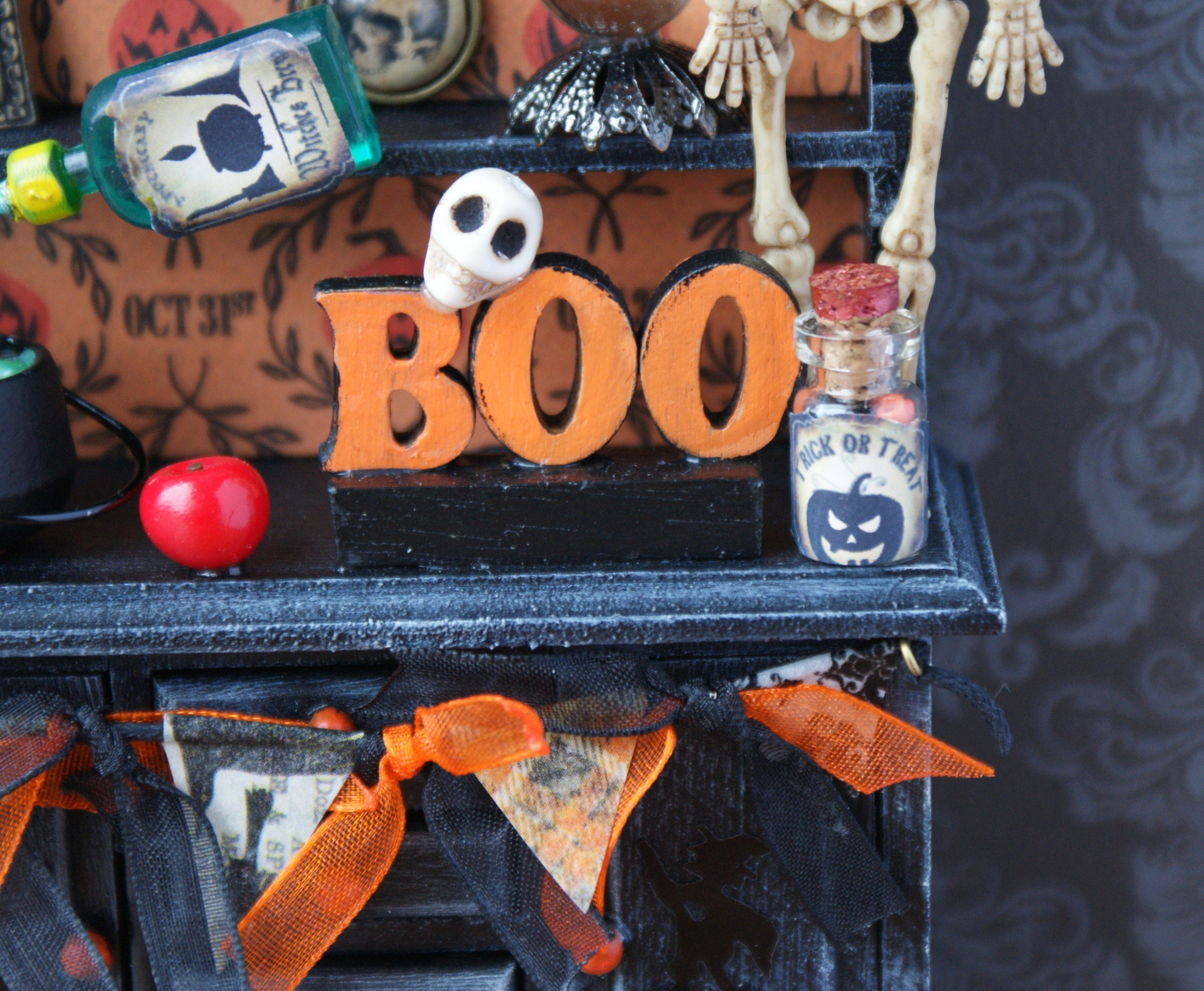 Halloween Dolls House Dresser Spooky Cupboard Witches 12th Etsy