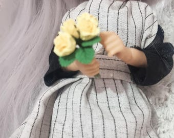 Miniatur Rose 1:12 : Modelliermasse mit Blättern, Miniatur Rose, Miniatur Rose, 1:12