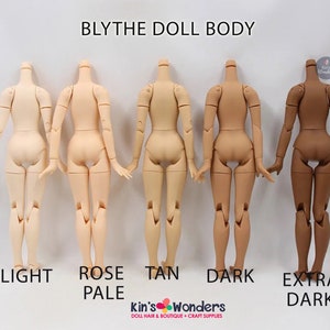 Blythe Joint Body, Blythe Doll, Blythe Custom Kit, Doll Customizing, Blythe Doll Parts, Light, Dark, Tan, Blythe Body Replace