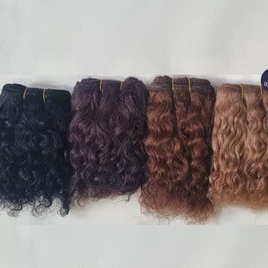 Brown Wavy Mohair Wefts | Doll Hair for Reborn, Waldorf, Blythe | Natural Rerooting Supplies | Crochet, Fabric, Handmade Doll Hair UK