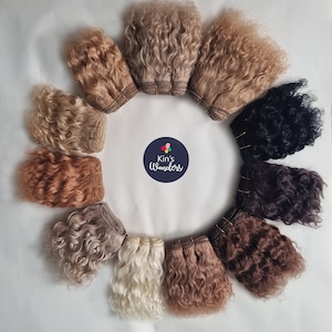 Extension de cheveux trame en mohair ondulé 1,2-5 m | Cheveux de poupée naturels | Accessoires pour tisser des cheveux pour poupées, Perruques pour travaux manuels | Blythe, Les merveilles de Waldorf Kin