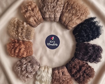 Wavy Mohair Weft for Doll Hair Rerooting - 1.2-5m | Natural Curly Doll Hair | Hair for Reborn Dolls, Crafts Wigs | Blythe Hair, Waldorf Hair