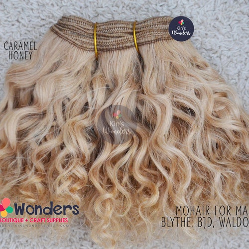 Wefted Mohair Wavy Curly Hair Golden Blonde Blythe BJD Etsy UK