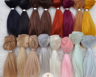 Straight Mohair Weft 1.2m | Natural Doll Hair Weft| Blythe Doll Hair | Crochet Doll Supplies | Waldorf Doll Hair Supplies UK