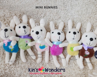 Buy 1 Get 1 Free! Kawaii Mini Cute - Plush Toy Bunny Rabbit Soft Furry - Flower Keychain Gift Miniature House
