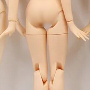 May include: A nude-colored articulated doll body with jointed arms and legs. The doll is standing with its back to the camera. The text "ROSE PALE" is printed below the doll.