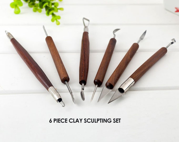 Clay Sculpting Set, Wax, Doll, Sculpture Carving Pottery Tools Shapers Polymer Clay, Modeling Kit Tools - 6Pcs