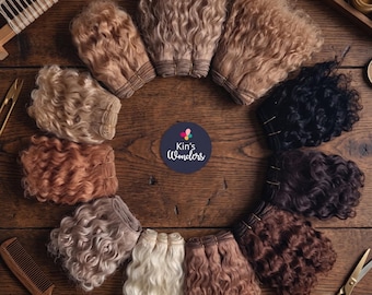 Wavy Mohair Weft | Doll Hair for Reborn, Waldorf, Blythe | Natural Rerooting Supplies - 1.2m to 4.5m Doll Hair | 20 colours