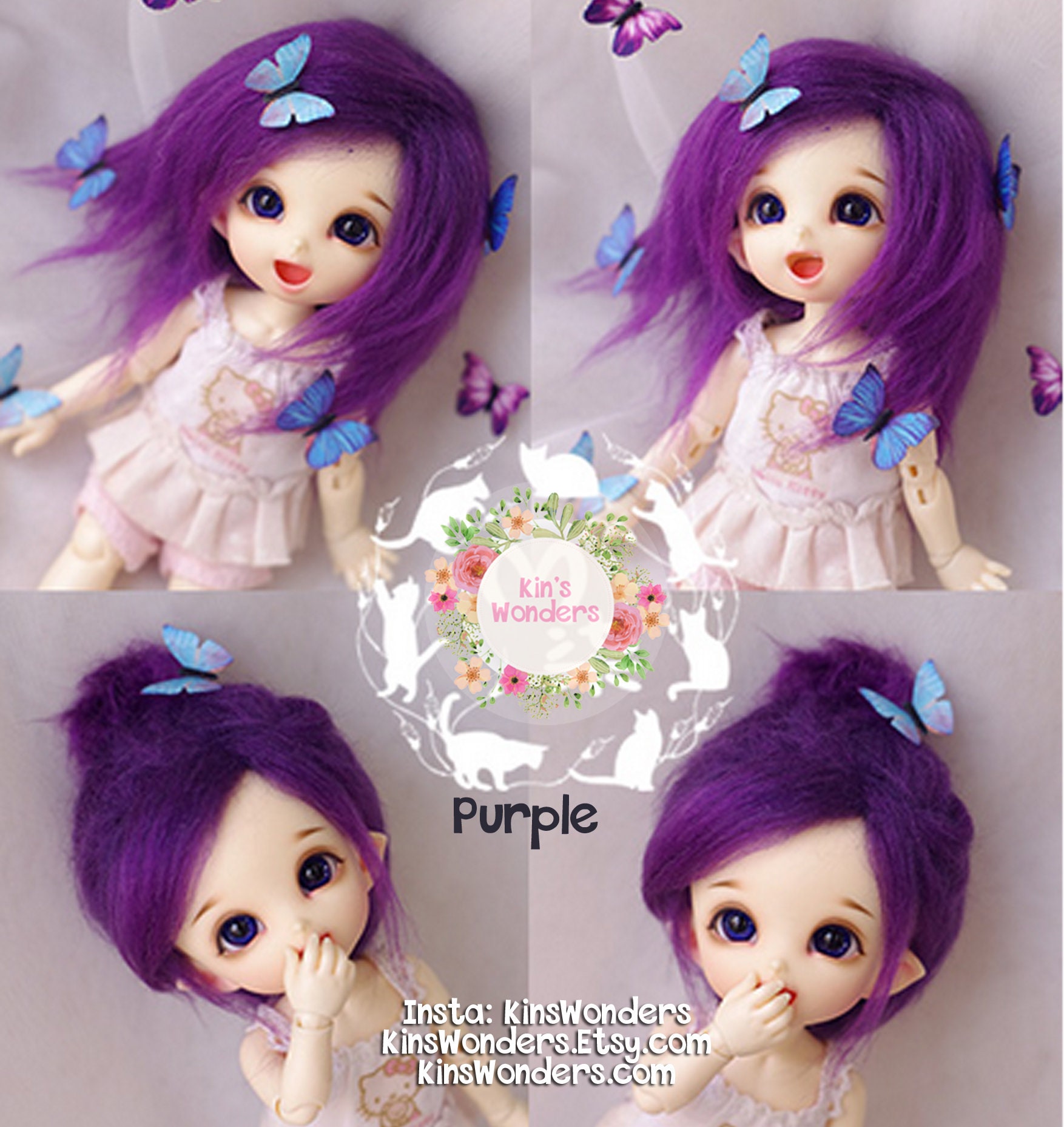 1/4 Scale Doll Hair Pukifee Doll Wig 14cm Soft LATI BJD Doll Wool Wig 5.5" 