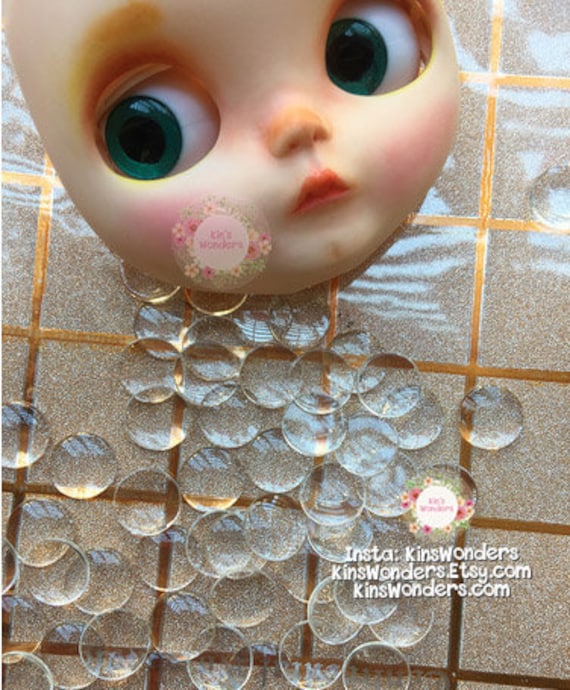 Blythe Eye Chips Blank Transparent 14mm Doll BJD Glass Eyechips Modify Repaint OOAK Custom Doll Making Supplies Blythe Patterns Eyes