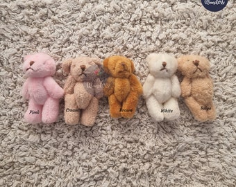 Winziger Teddybär, Kawaii Teddy, Mini Bär, Blythe BJD Puppe Spielzeug Plüschbär, weiches, pelziges Spielzeug, 4-6 cm, Geschenk, Miniaturhaus 1:12 Spielzeug