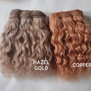 Wavy Mohair Weft Hair Extension 1.2-5m Natural Doll Hair Hair Weaving Supplies for Dolls, Crafts Wigs Blythe, Waldorf Kin's Wonders Copper