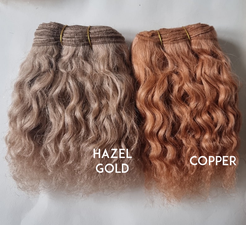 Wavy Mohair Weft Hair Extension 1.2-5m Natural Doll Hair Hair Weaving Supplies for Dolls, Crafts Wigs Blythe, Waldorf Kin's Wonders Copper