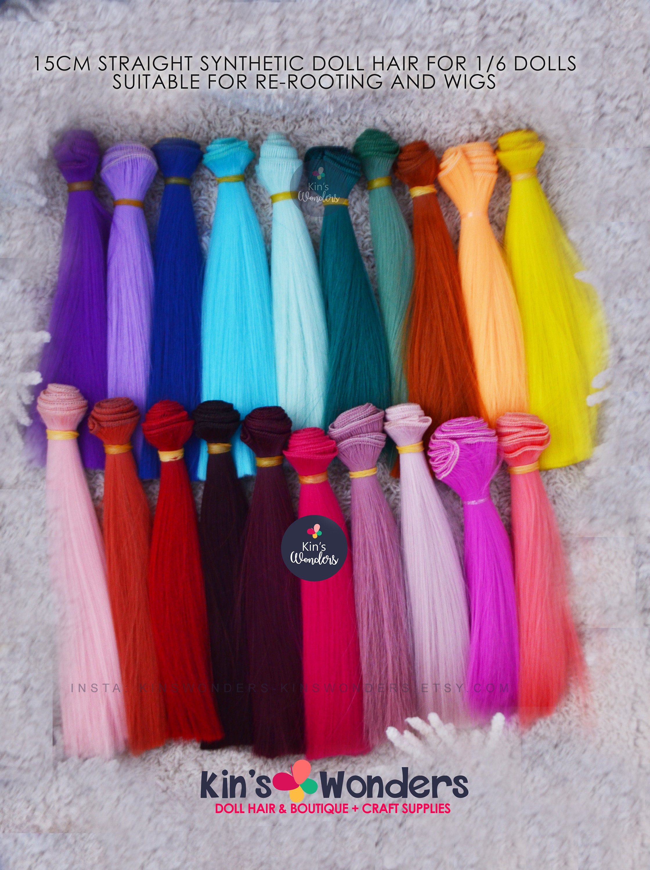  12pcs Doll Wig Doll Hair for Doll Hair wefts for Craft DIY Doll  Accessories Doll Straight Hair Doll Making Hair wefts Manual Crafting  Supplies Ob11 High Temperature Wire