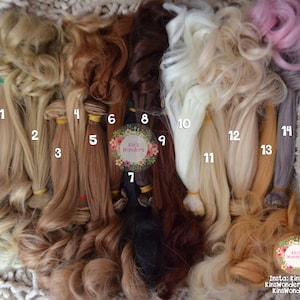 Buy 2 Get 1 Free| 25cm Synthetic Straight & Curly Doll Hair Weft | BJD Blythe OOAK | 1/3 1/6 wig for Rerooting | Wig Making |