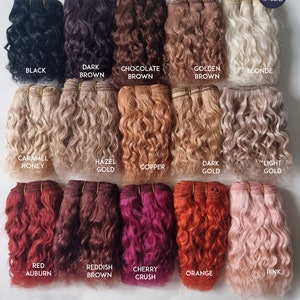 Wavy Doll Hair Weft | Natural Doll Hair Weft | Waldorf Wig Hair Weaving Supplies for Dolls, Doll Crafts and Wigs | Blythe Doll Wig Material