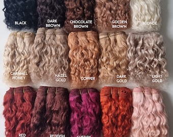 Wavy Doll Hair Weft | Natural Doll Hair Weft | Waldorf Wig Hair Weaving Supplies for Dolls, Doll Crafts and Wigs | Blythe Doll Wig Material