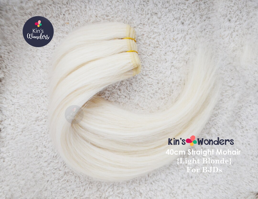 40 Cm Natural Organic Hair Weft, Straight Yak Hair Weft, Light Blonde