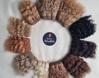 Trame ondulée en mohair | Cheveux de poupée pour Reborn, Waldorf, Blythe | Fournitures naturelles de réenracinement - Cheveux de poupée de 1,2 m à 4,5 m | 20 couleurs