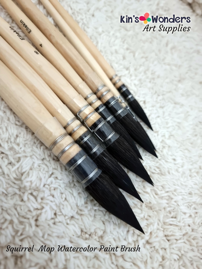high quality squirrel mop headbrush watercolour