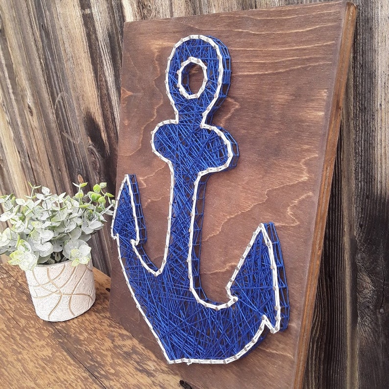 Anchor String Art Nautical Decor Etsy