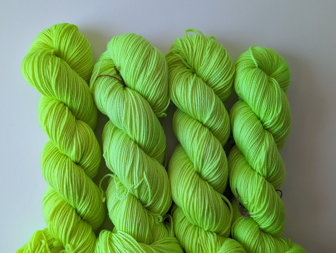 Tennis Ball: Neon Florescent Green Indie Dyed Yarn, Superwash Merino ...