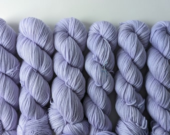 Lilac: Indie Dyed Pastel Purple Yarn, Variegated Yarn, Fun Beautiful Pale Lavender Yarn, Sock Weight, DK, Worsted, Superwash Merino