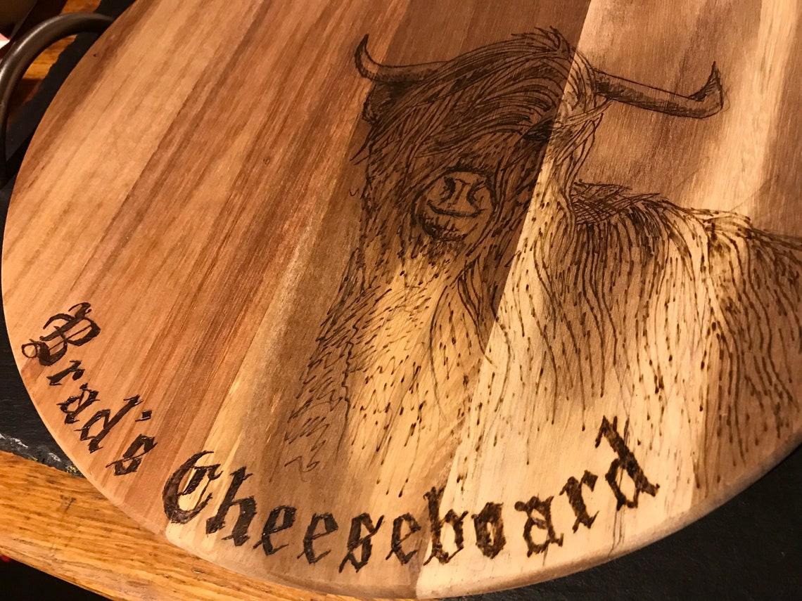 Highland Cow Cheese Board/ Serving Platter Personalised Etsy