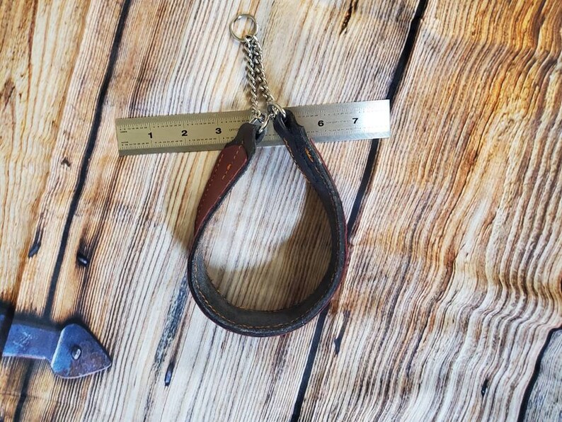 Garnet red and black leather martingale collar