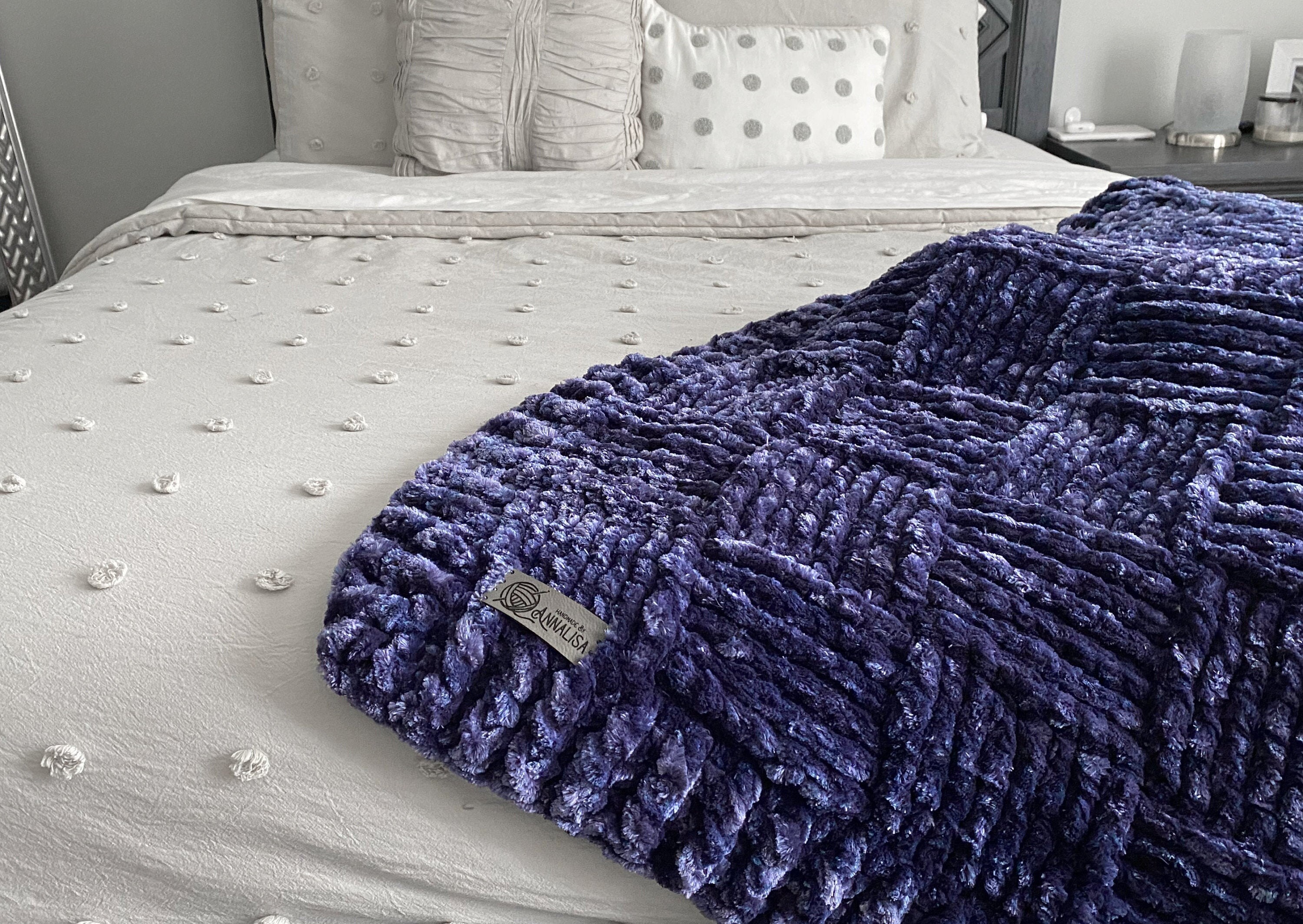 Handmade Weighted Crochet Blanket Modern Checker | Etsy