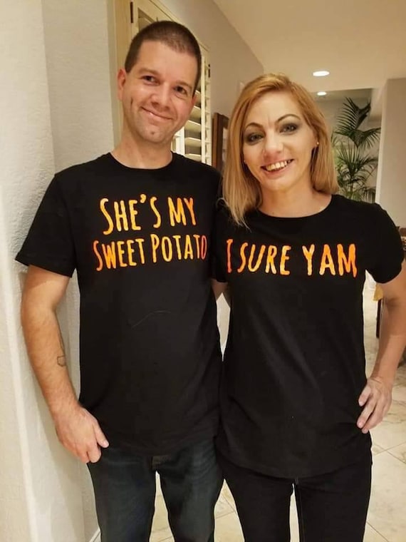 OUNAR Shes My Sweet Potato Shirt I Yam T-Shirt Valentine Couple Shirt Tee Funny Gift