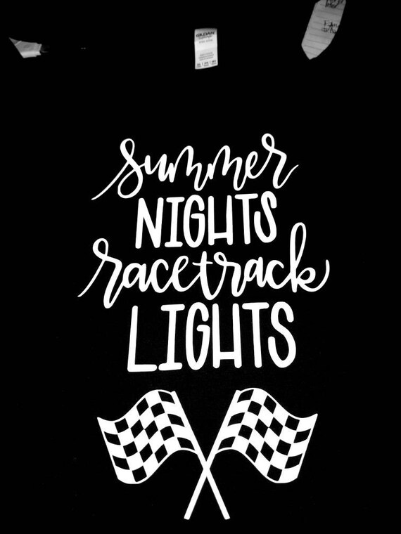 Summer Nights And Racetrack Lights Racing Shirt Dirt Track Etsy
