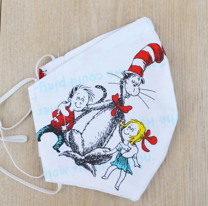 Dr Seuss Inspired Face Masks/ Cat in the Hat Inspired Face Etsy