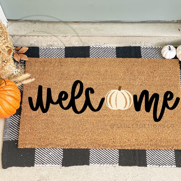 Pumpkin Welcome Mat | Pumpkin Doormat | Fall Doormat | Fall Decor