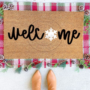 Snowflake Welcome Mat | Winter Doormat | Snowflake Doormat