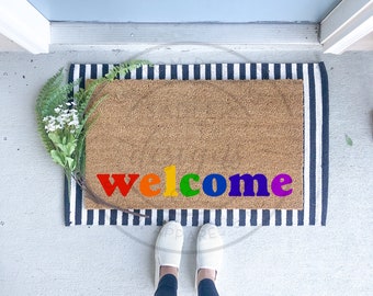 Rainbow Welcome Doormat | Pride Doormat | Pride Decor