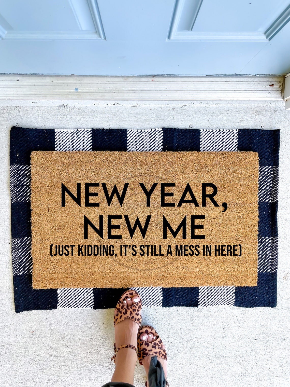 New Year New Me Doormat Funny New Years Doormat Winter Etsy