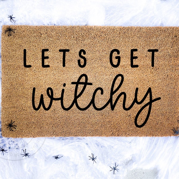Let’s Get Witchy Doormat | Witch Doormat | Halloween Doormat