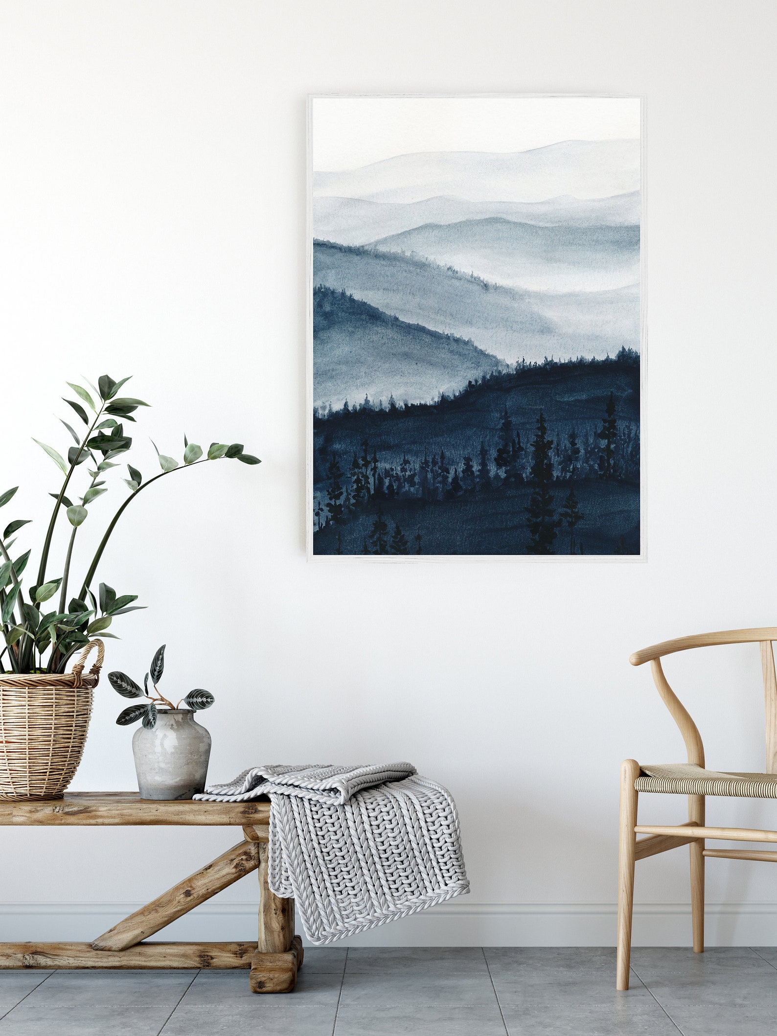 Indigo Wall Art Printable Wall Art Indigo Living Room Art - Etsy